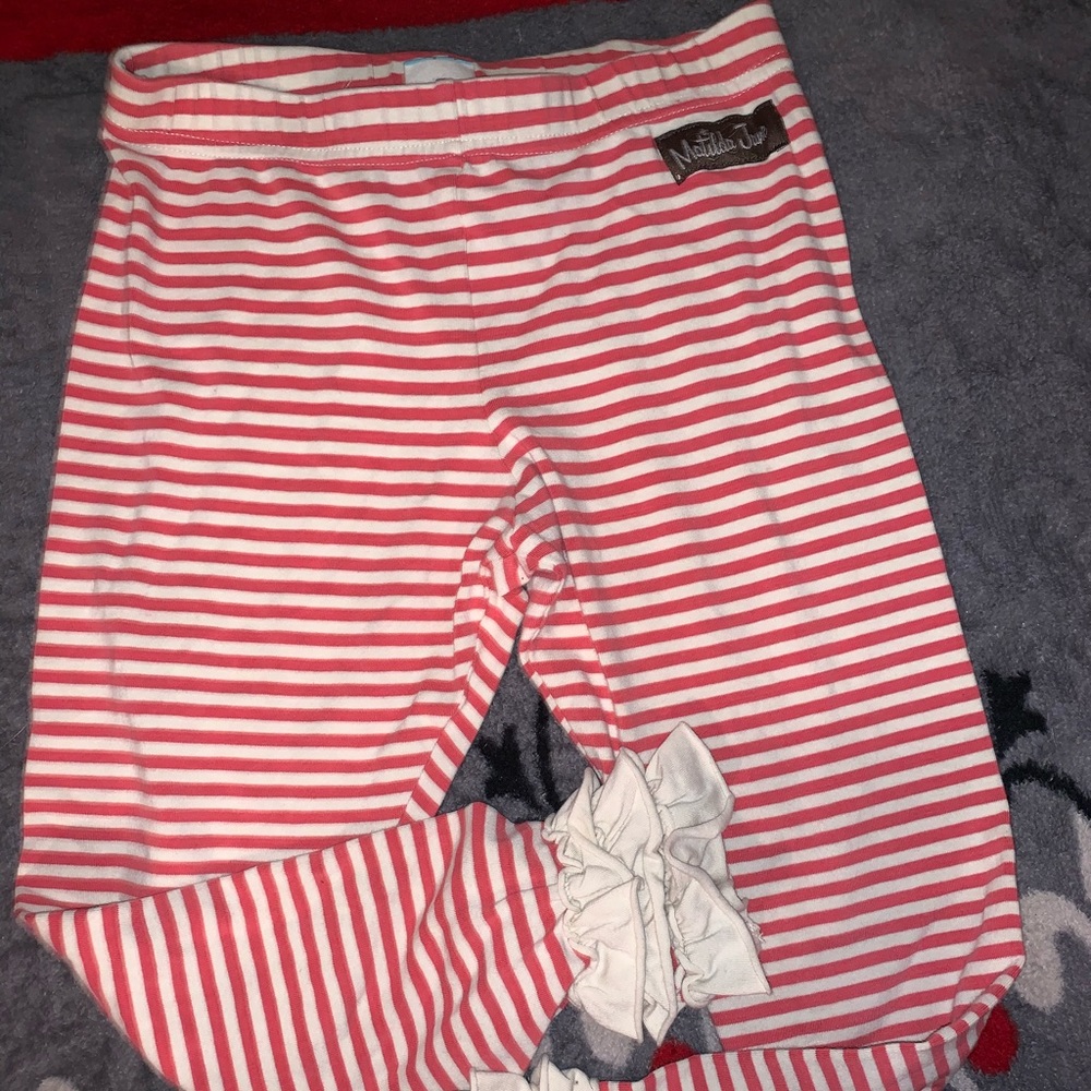Matilda Jane pinstripe girls ruffle pants - size 6
